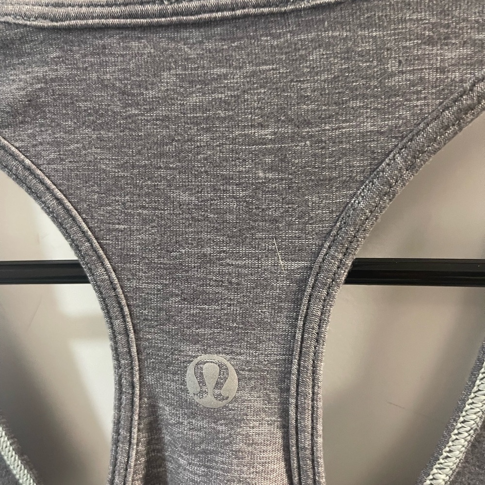 Flawed Lululemon Gray Women's Racerback Tank Top PTP 14 Good Condition Size XS/S - Picture 3 of 4